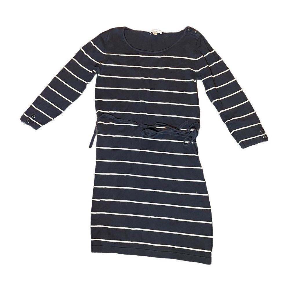 Mango Basics Striped 3/4 Sleeve Dress Size Small